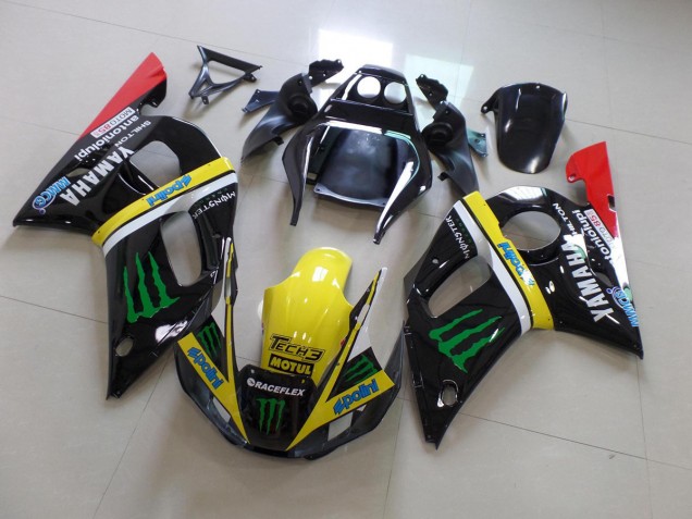 1998-2002 Black Yellow Monster Yamaha YZF R6 Bike Fairings UK Factory 1998-2002 Black Yellow Monster Yamaha YZF R6 Bike Fairings UK Factory