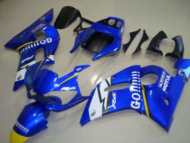 1998-2002 Blue Go Motul Yamaha YZF R6 Motorbike Fairing Kits UK Factory 1998-2002 Blue Go Motul Yamaha YZF R6 Motorbike Fairing Kits UK Factory