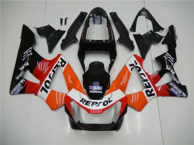2000-2001 Orange Red Black Repsol Honda CBR900RR 929RR Motorbike Fairing Kits UK Factory 2000-2001 Orange Red Black Repsol Honda CBR900RR 929RR Motorbike Fairing Kits UK Factory