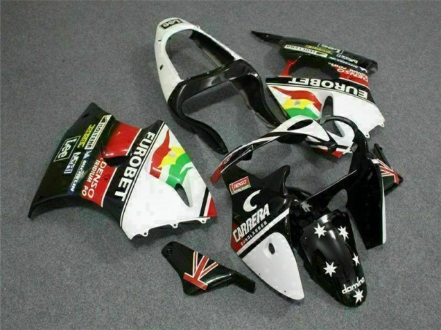 2000-2002 Black White Eurobet Kawasaki ZX6R Bike Fairing UK Factory 2000-2002 Black White Eurobet Kawasaki ZX6R Bike Fairing UK Factory