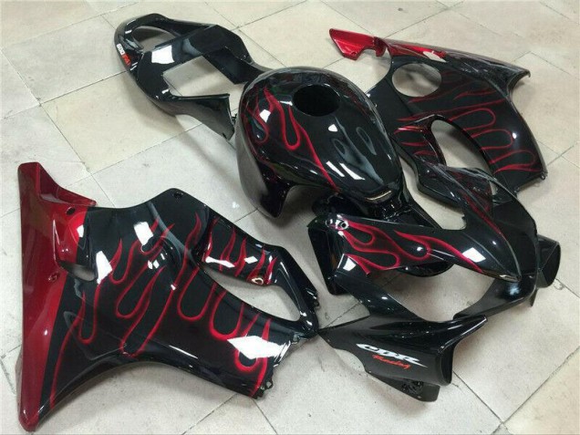 2001-2003 Red Flame Honda CBR600 F4i Motorcycle Fairings Kit UK Factory 2001-2003 Red Flame Honda CBR600 F4i Motorcycle Fairings Kit UK Factory