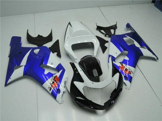 2001-2003 White Blue Suzuki GSXR 600/750 Motorcycle Fairings Kit UK Factory 2001-2003 White Blue Suzuki GSXR 600/750 Motorcycle Fairings Kit UK Factory