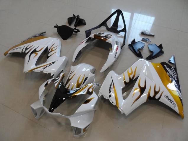 2002-2013 White Gold Black Flame Honda VFR800 Bike Fairings UK Factory 2002-2013 White Gold Black Flame Honda VFR800 Bike Fairings UK Factory