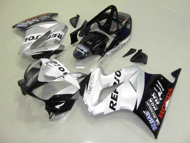 2002-2013 Silver Repsol Honda VFR800 Motorbike Fairing Kits UK Factory 2002-2013 Silver Repsol Honda VFR800 Motorbike Fairing Kits UK Factory