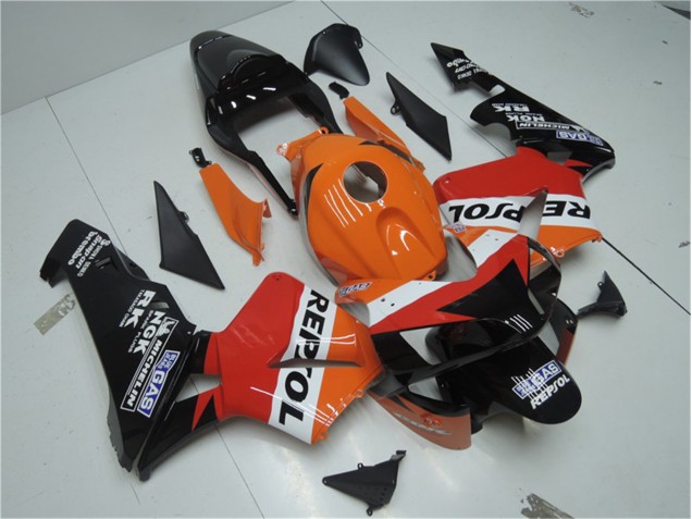2003-2004 Orange Red Black Repsol Honda CBR600RR Motor Bike Fairings UK Factory 2003-2004 Orange Red Black Repsol Honda CBR600RR Motor Bike Fairings UK Factory