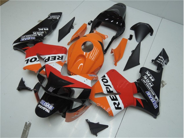 2003-2004 Orange Red Black Repsol Honda CBR600RR Motor Bike Fairings UK Factory 2003-2004 Orange Red Black Repsol Honda CBR600RR Motor Bike Fairings UK Factory