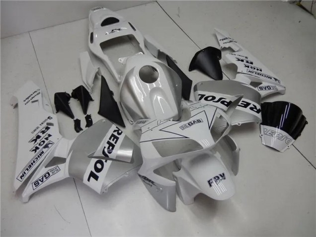 2003-2004 Silver White Black Repsol Honda CBR600RR Motorcycle Fairings Kit UK Factory 2003-2004 Silver White Black Repsol Honda CBR600RR Motorcycle Fairings Kit UK Factory