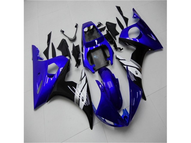 2003-2005 Blue White Black Yamaha YZF R6 Motorcycle Fairings Kit UK Factory 2003-2005 Blue White Black Yamaha YZF R6 Motorcycle Fairings Kit UK Factory