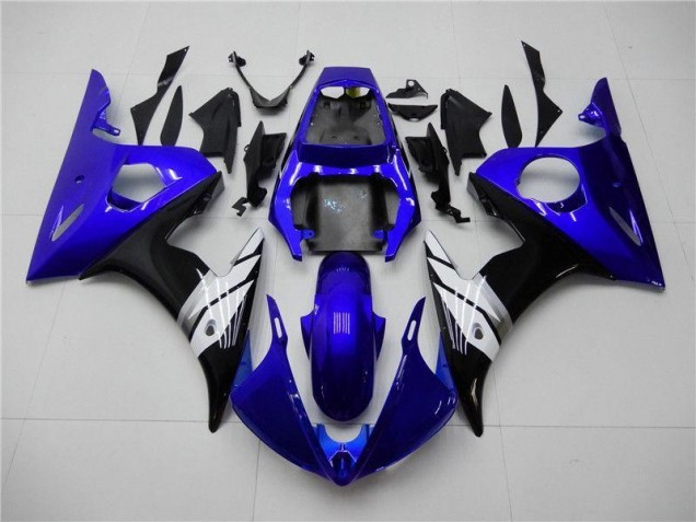 2003-2005 Blue White Black Yamaha YZF R6 Motorcycle Fairings Kit UK Factory 2003-2005 Blue White Black Yamaha YZF R6 Motorcycle Fairings Kit UK Factory