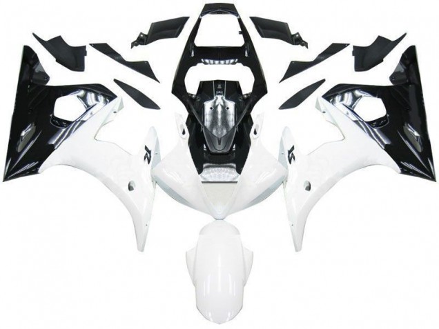 2003-2005 Black White Yamaha YZF R6 Motorcycle Fairing Kits UK Factory 2003-2005 Black White Yamaha YZF R6 Motorcycle Fairing Kits UK Factory