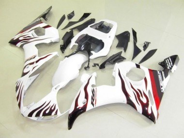 2003-2005 White and Flame Yamaha YZF R6 Bike Fairing UK Factory