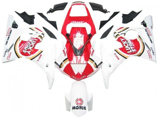 2003-2005 White Red Lucky Strike Yamaha YZF R6 Replacement Fairings UK Factory 2003-2005 White Red Lucky Strike Yamaha YZF R6 Replacement Fairings UK Factory