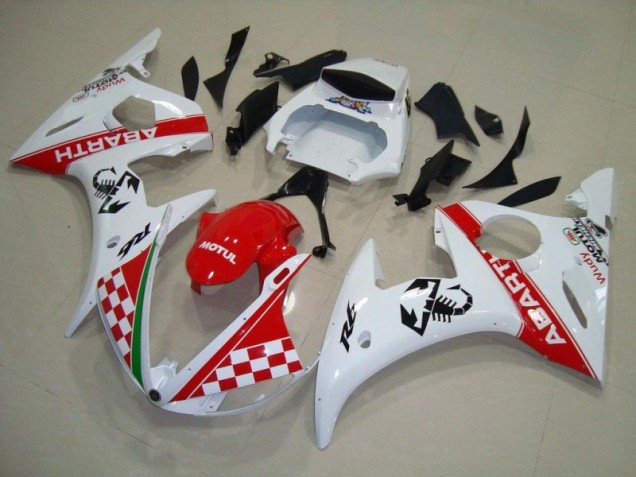 2003-2005 Red White Yamaha YZF R6 Motorbike Fairing Kits & Bodywork UK Factory 2003-2005 Red White Yamaha YZF R6 Motorbike Fairing Kits & Bodywork UK Factory