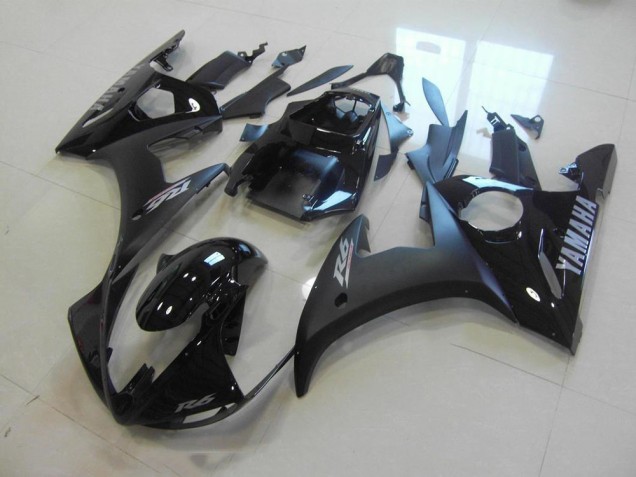 2003-2005 Matte Black Glossy Black Yamaha YZF R6 Motorbike Fairing Kits UK Factory 2003-2005 Matte Black Glossy Black Yamaha YZF R6 Motorbike Fairing Kits UK Factory
