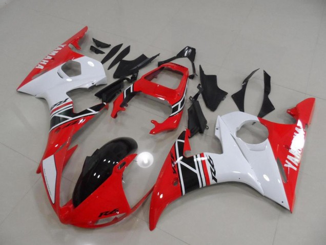 2003-2005 Red and White and Black Yamaha YZF R6 Motorcycle Fairings Kits UK Factory 2003-2005 Red and White and Black Yamaha YZF R6 Motorcycle Fairings Kits UK Factory