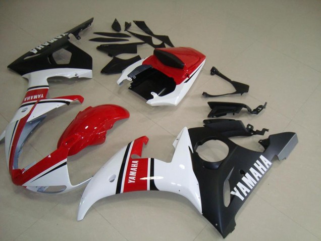 2003-2005 Red White Matte Black Yamaha YZF R6 Moto Fairings UK Factory 2003-2005 Red White Matte Black Yamaha YZF R6 Moto Fairings UK Factory