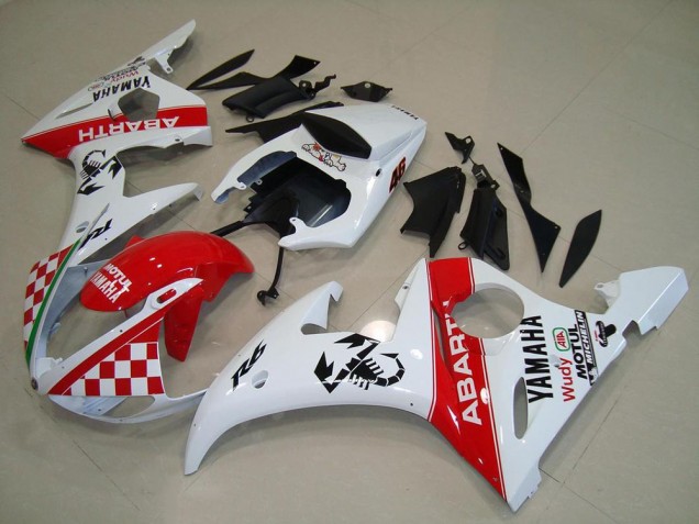 2003-2005 Red White Yamaha YZF R6 Motorcyle Fairings UK Factory