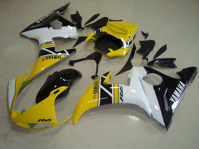 2003-2005 Yellow Aniversary Yamaha YZF R6 Motorcycle Fairings UK Factory