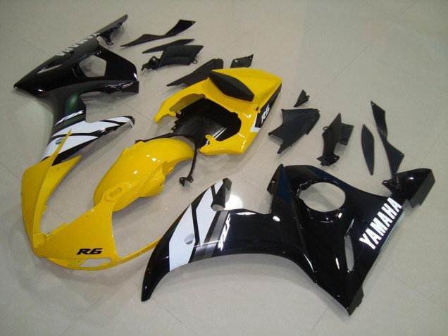 2003-2005 Yellow Black Yamaha YZF R6 Motorbike Fairings UK Factory 2003-2005 Yellow Black Yamaha YZF R6 Motorbike Fairings UK Factory