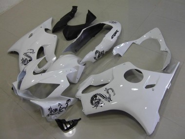 2004-2007 White with Black Dragon Honda CBR600 F4i Motorcycle Fairings MF2932 UK Factory
