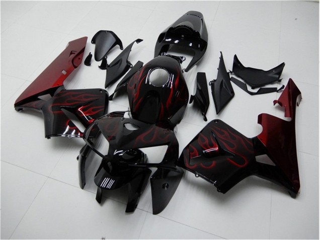 2005-2006 Red Flame Black Honda CBR600RR Bike Fairings UK Factory