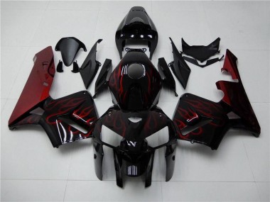2005-2006 Red Flame Black Honda CBR600RR Bike Fairings UK Factory