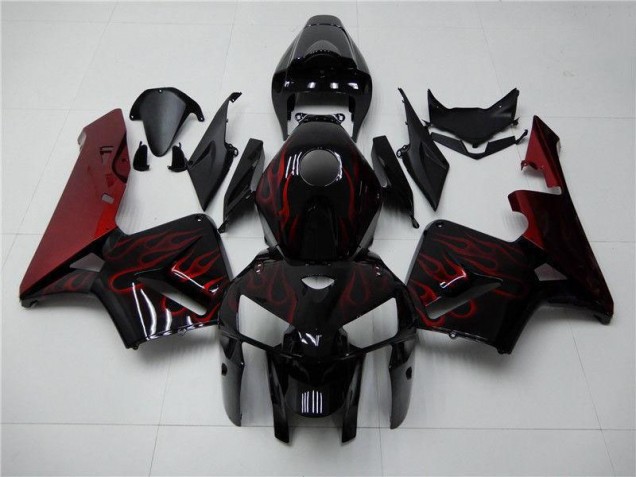 2005-2006 Red Flame Black Honda CBR600RR Bike Fairings UK Factory