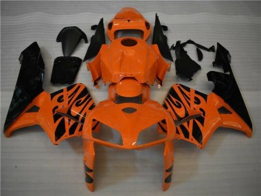 2005-2006 Orange Black Honda CBR600RR Motorbike Fairing UK Factory