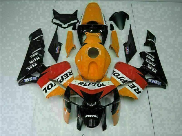 2005-2006 Orange Black Repsol Honda CBR600RR Motorbike Fairing UK Factory 2005-2006 Orange Black Repsol Honda CBR600RR Motorbike Fairing UK Factory