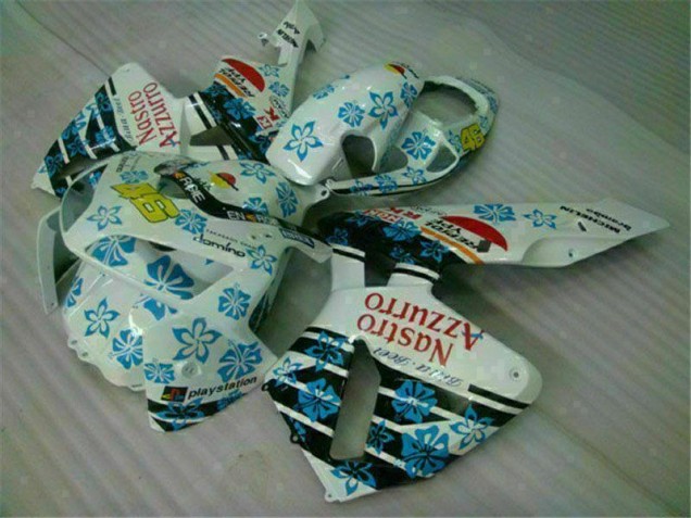 2005-2006 White Blue Nastro Azzurro 46 Honda CBR600RR Motorcycle Fairing UK Factory 2005-2006 White Blue Nastro Azzurro 46 Honda CBR600RR Motorcycle Fairing UK Factory