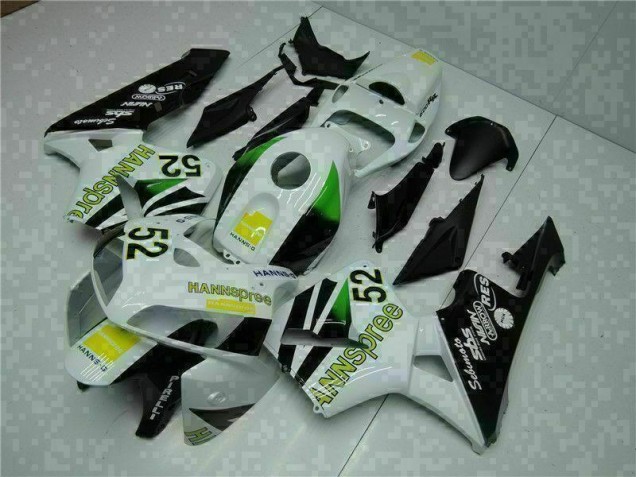 2005-2006 White Yellow Green 52 Honda CBR600RR Motorcycle Bodywork UK Factory 2005-2006 White Yellow Green 52 Honda CBR600RR Motorcycle Bodywork UK Factory