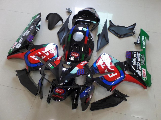 2005-2006 Black Red Pata Honda CBR600RR Motorbike Fairings UK Factory 2005-2006 Black Red Pata Honda CBR600RR Motorbike Fairings UK Factory