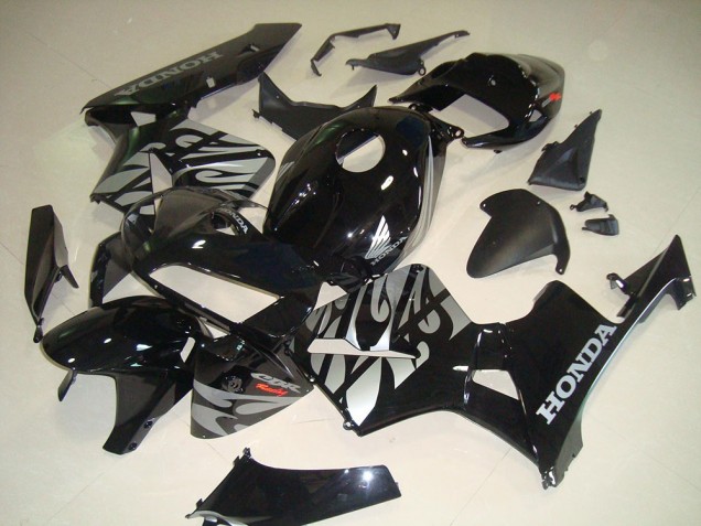 2005-2006 Black White Flame Honda CBR600RR Bike Fairing UK Factory 2005-2006 Black White Flame Honda CBR600RR Bike Fairing UK Factory