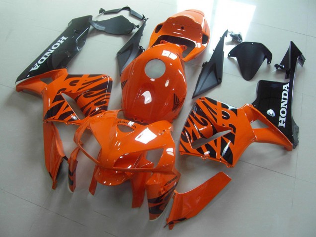 2005-2006 Orange Black Flame Honda CBR600RR Replacement Motorcycle Fairings UK Factory 2005-2006 Orange Black Flame Honda CBR600RR Replacement Motorcycle Fairings UK Factory