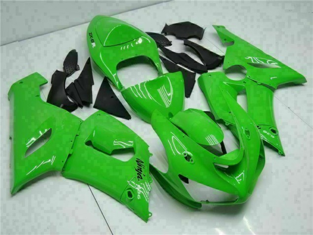 2005-2006 Green Kawasaki ZX6R Motorcycle Replacement Fairings UK Factory 2005-2006 Green Kawasaki ZX6R Motorcycle Replacement Fairings UK Factory