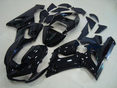 2005-2006 Glossy Black Kawasaki ZX6R Motorcycle Fairings UK Factory