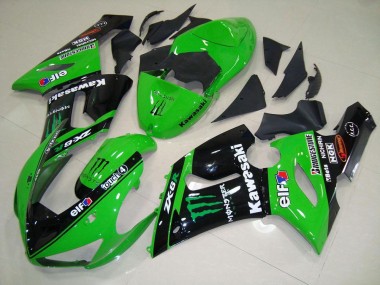 2005-2006 Green Monster Kawasaki ZX6R Motorcycle Fairing Kit UK Factory