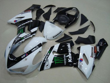 2005-2006 White Monster Kawasaki Ninja ZX6R Motorcycle Fairings MF3678 UK Factory