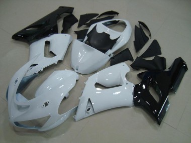 2005-2006 White Black Kawasaki Ninja ZX6R Motorcycle Fairings MF3679 UK Factory