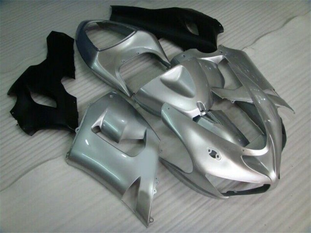 2005-2006 Silver Black Kawasaki ZX6R Motorcycle Fairing Kit UK Factory