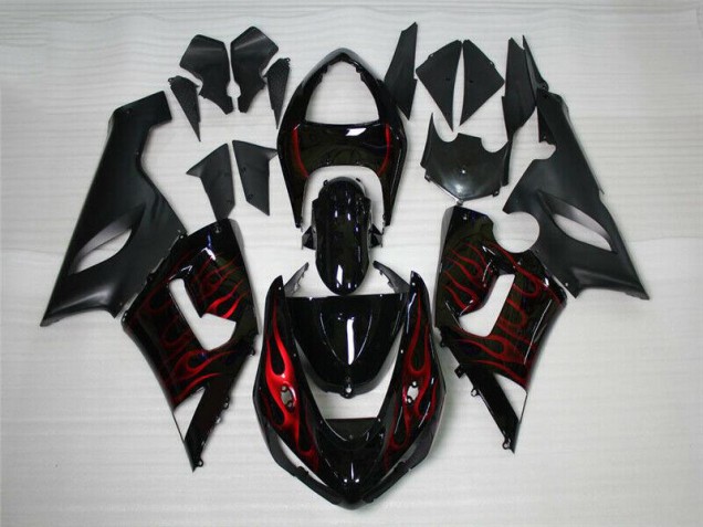 2005-2006 Red Black Kawasaki ZX6R Motor Bike Fairings UK Factory