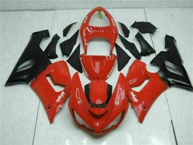 2005-2006 Red Kawasaki Ninja ZX6R 636 Motorcycle Fairings MF0547 UK Factory