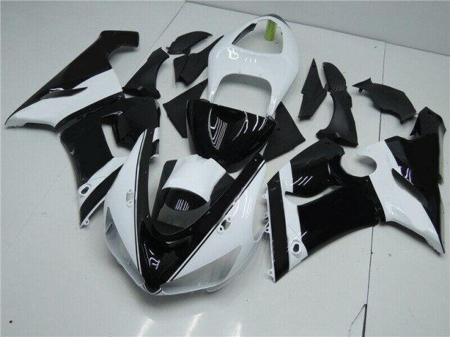 2005-2006 Black White Kawasaki ZX6R Moto Fairings UK Factory