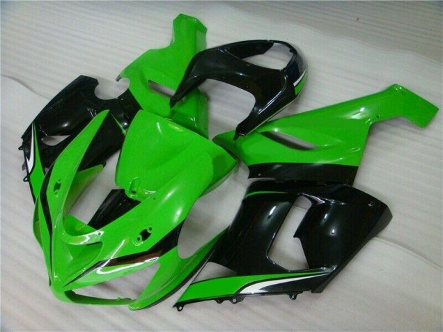 2005-2006 Green White Black Kawasaki ZX6R Motorcyle Fairings UK Factory 2005-2006 Green White Black Kawasaki ZX6R Motorcyle Fairings UK Factory