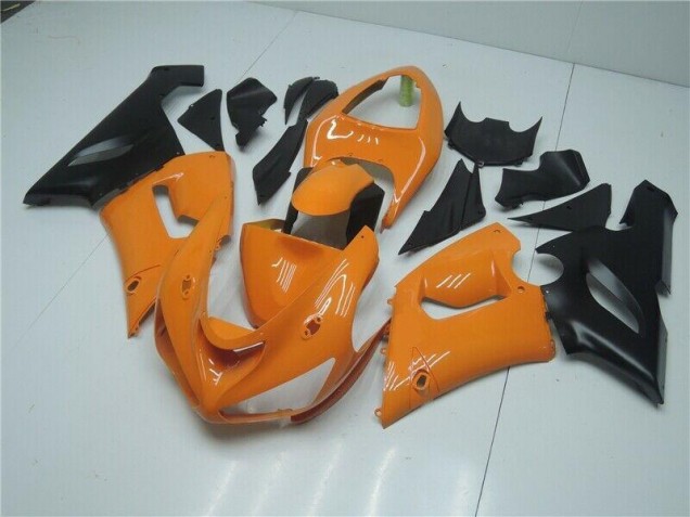 2005-2006 Orange Black Kawasaki ZX6R Bike Fairings UK Factory 2005-2006 Orange Black Kawasaki ZX6R Bike Fairings UK Factory
