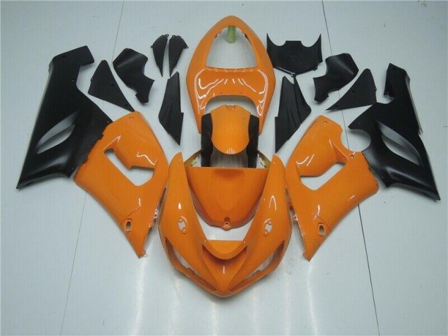 2005-2006 Orange Black Kawasaki ZX6R Bike Fairings UK Factory 2005-2006 Orange Black Kawasaki ZX6R Bike Fairings UK Factory