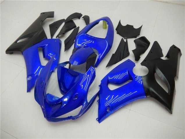 2005-2006 Blue Kawasaki ZX6R Bike Fairings UK Factory