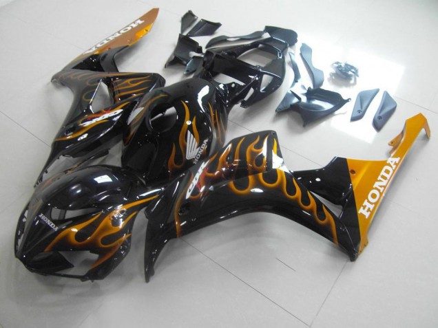 2006-2007 Gold Flame Honda CBR1000RR Motorcycle Fairings Kits UK Factory 2006-2007 Gold Flame Honda CBR1000RR Motorcycle Fairings Kits UK Factory