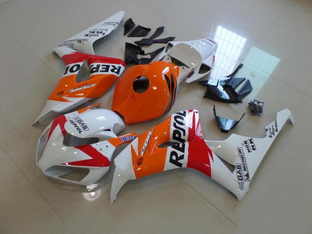 2006-2007 White and Orange Repsol Honda CBR1000RR Replacement Motorcycle Fairings UK Factory 2006-2007 White and Orange Repsol Honda CBR1000RR Replacement Motorcycle Fairings UK Factory