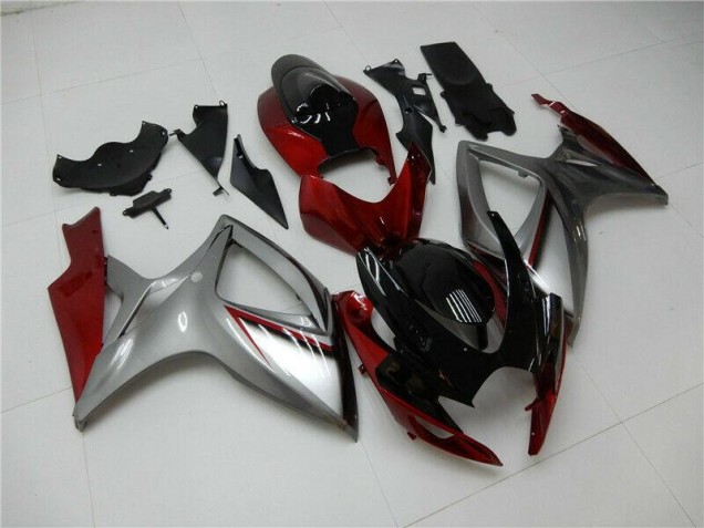 2006-2007 Red Silver Suzuki GSXR 600/750 Bike Fairing Kit UK Factory 2006-2007 Red Silver Suzuki GSXR 600/750 Bike Fairing Kit UK Factory